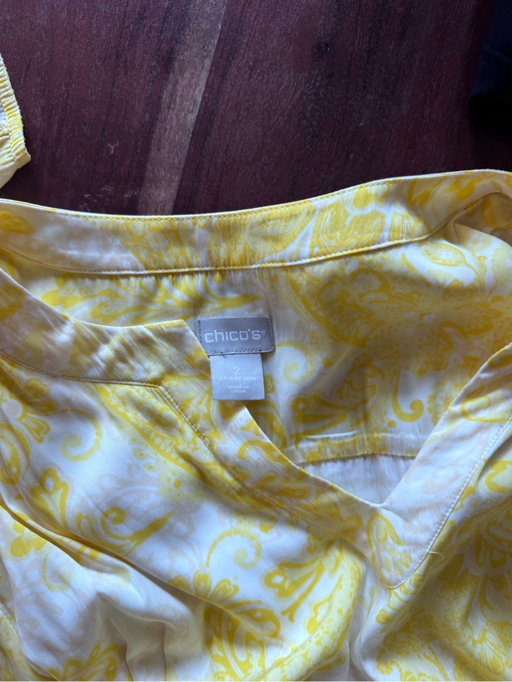 Chico's Yellow and White Paisley Tiered Maxi Dress - Picture 3 of 3